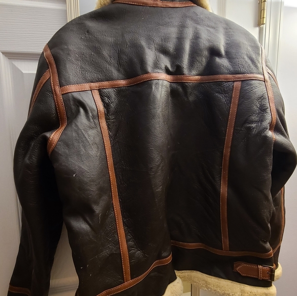 Men's Distressed Brown Shearling Jacket/Resident Evil 4 NWT - Picture 7 of 8